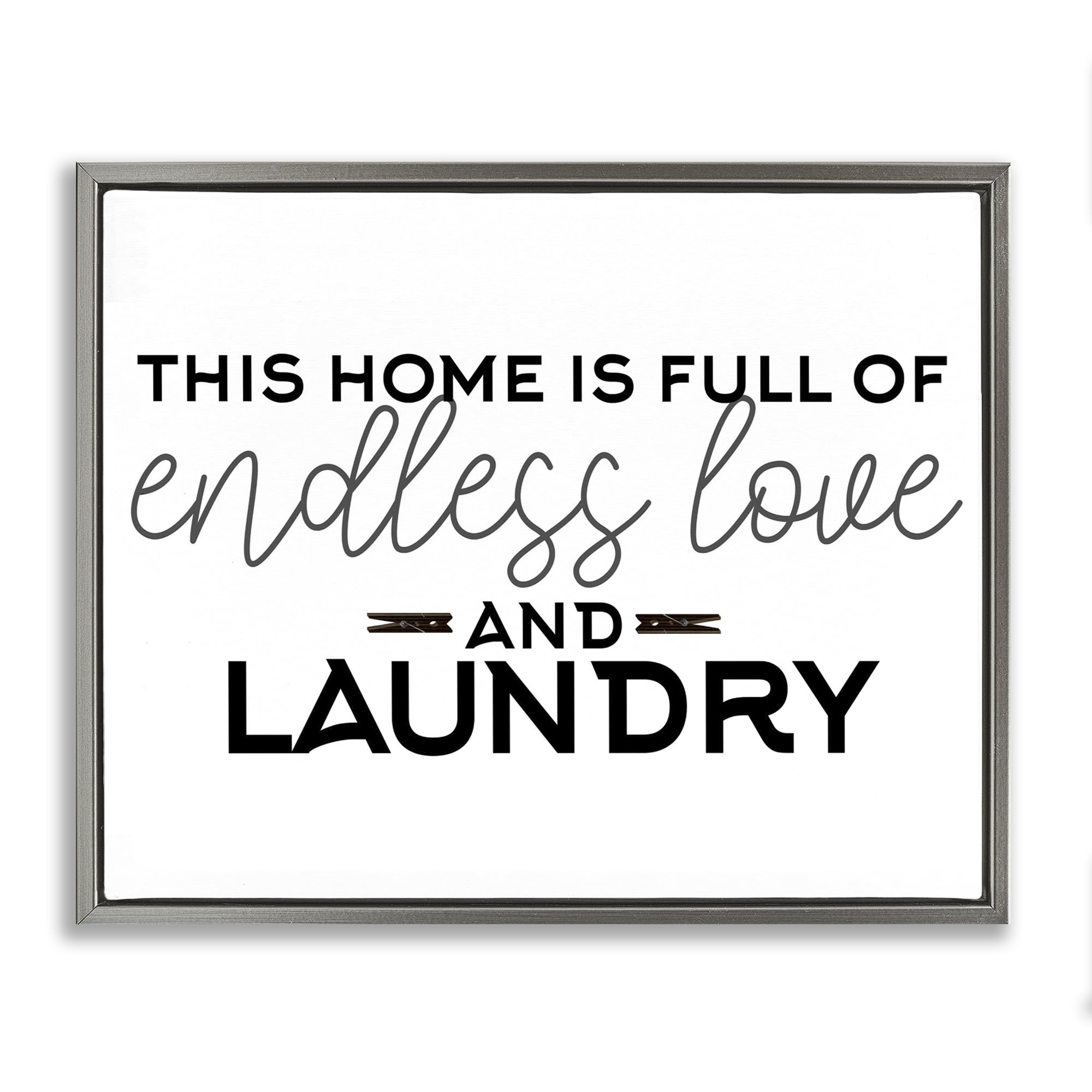 'Endless Love & Laundry Minimal'| Floating Frame Canvas Art