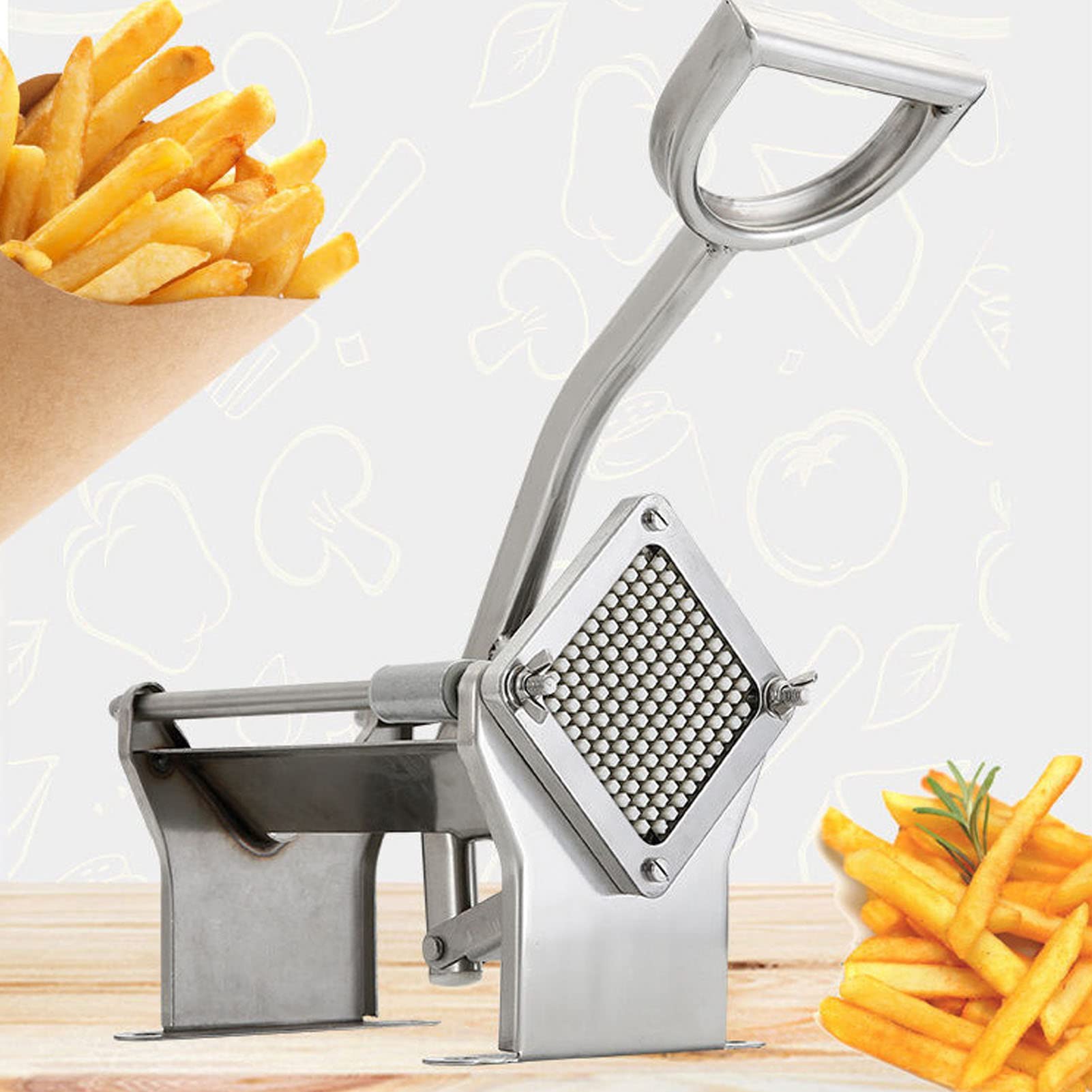 -frites professionnel robuste en acier inoxydable, équipement de cuisine commercial pour restaurants, chaînes de restauration rapide, durable, grande taille