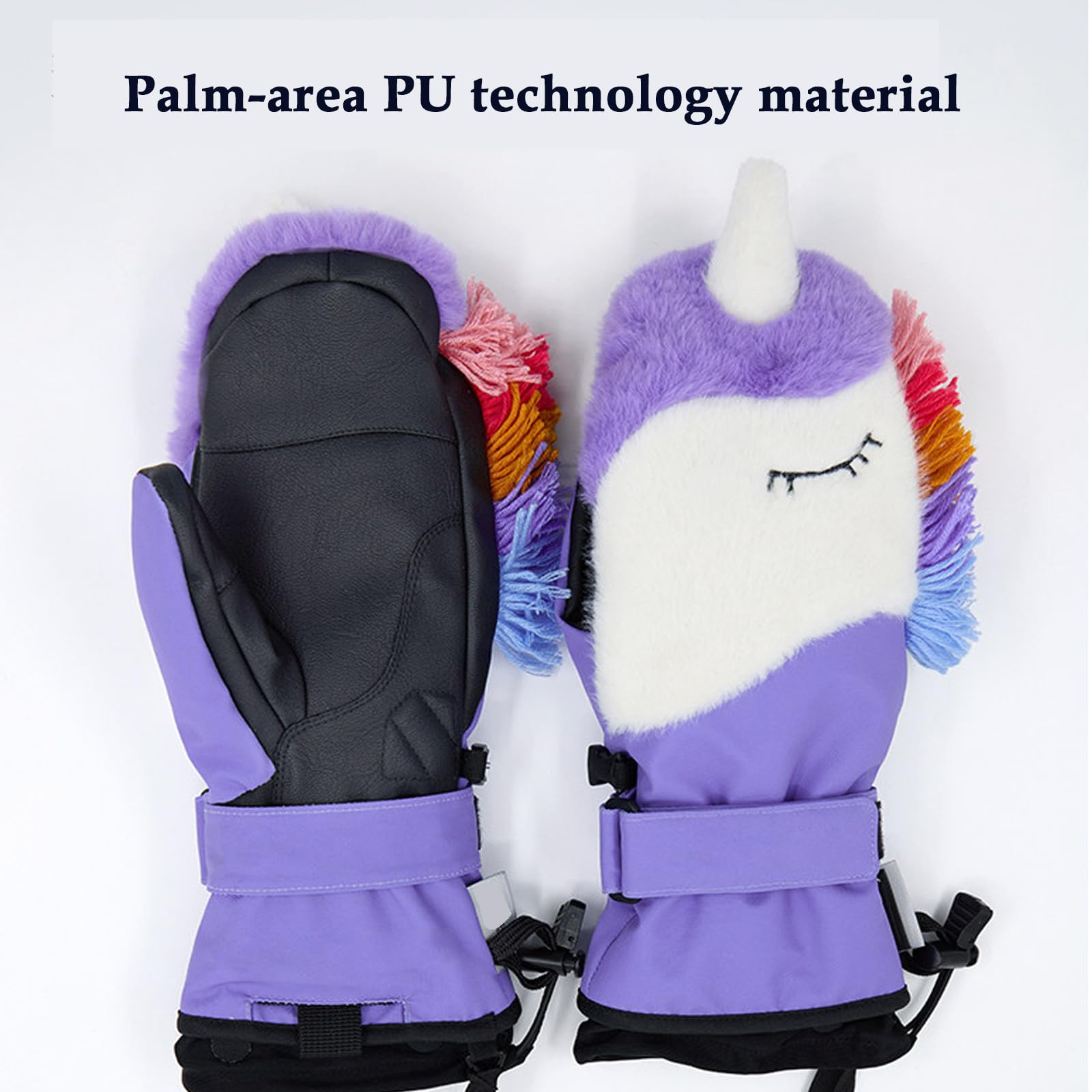 Guantes de esquí, Mitones Calientes para Deporte Invierno, Manoplas térmicas Invierno, Impermeables, para Moto, Snowboard, Ciclismo,[a] Purple,L