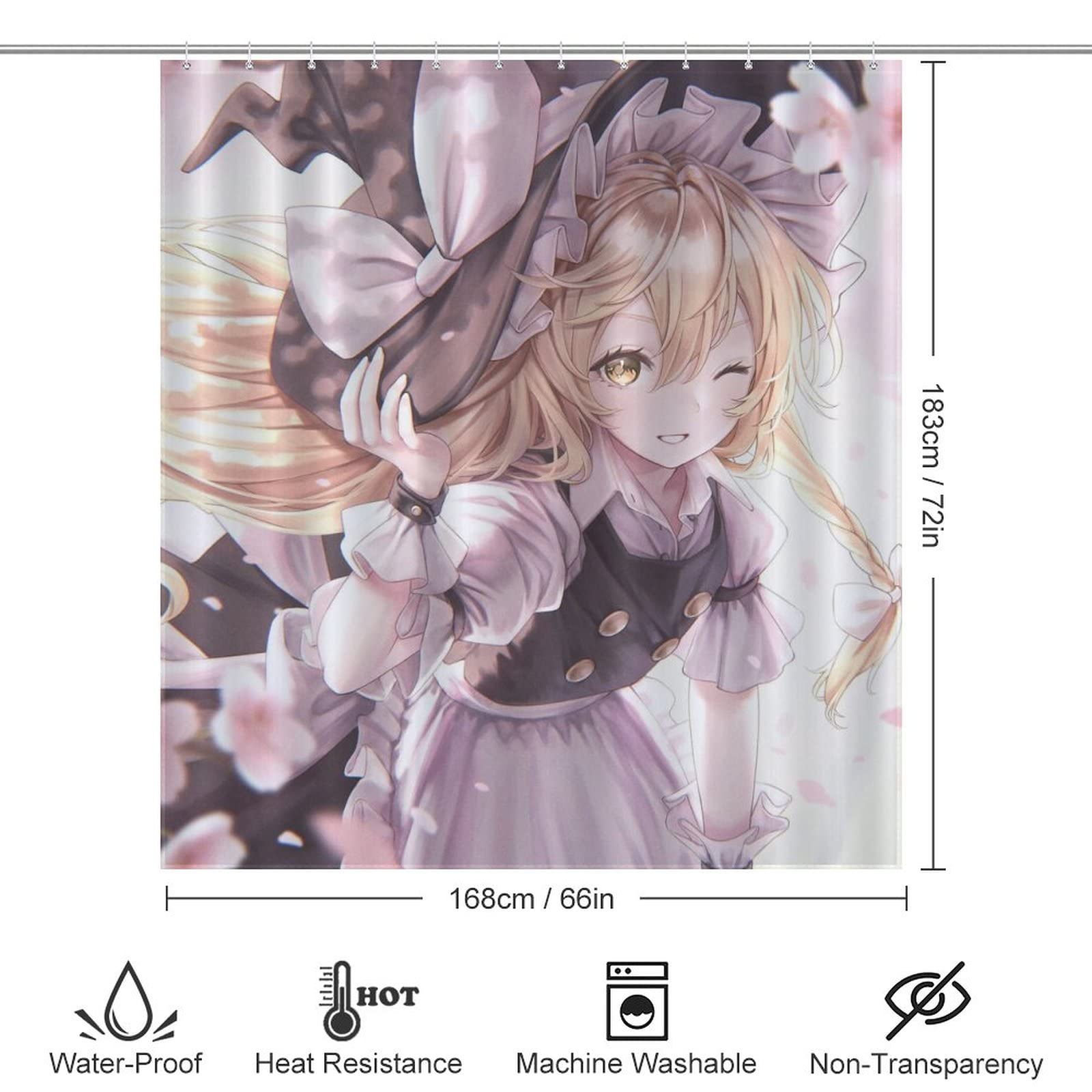 Amazon｜シャワーカーテン 東方シリーズ 霧雨魔理沙 防カビ ユニット