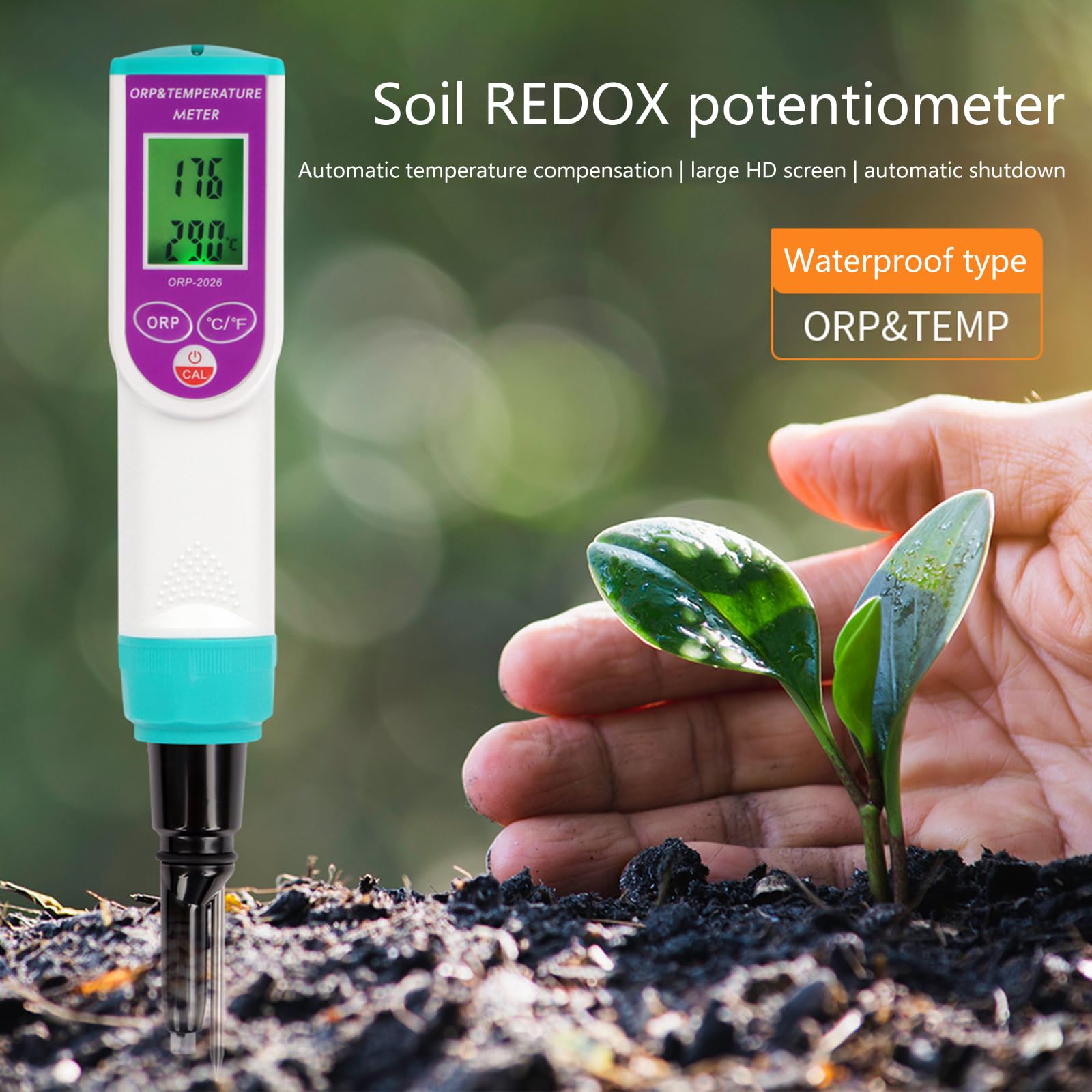 Tester del suolo 2 in 1 Temperatura multiuso per giardino, fattoria, termometro per piante da interno esterno per giardinaggio