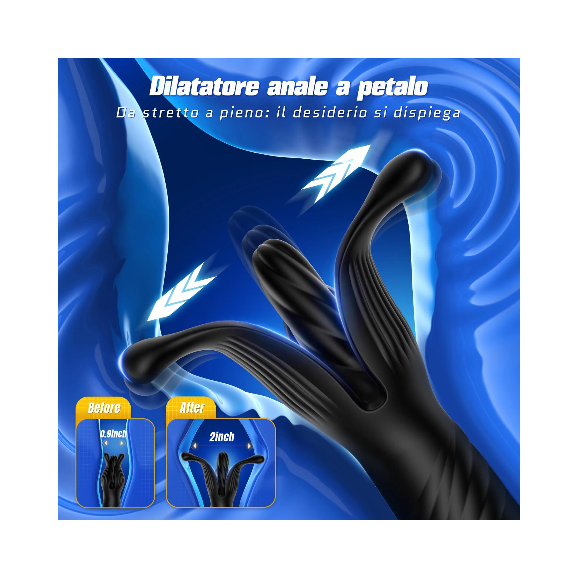 4 in1 Plug Anale-dilatatore Uomo, Espansione e Spinta Dildo Anale Vibratori Sexytoys Uomo con Anello per Pene, Vibratoreper Professionale Prostata Vibratore Sex Toys con 9x9 Modalità Telecomando & APP