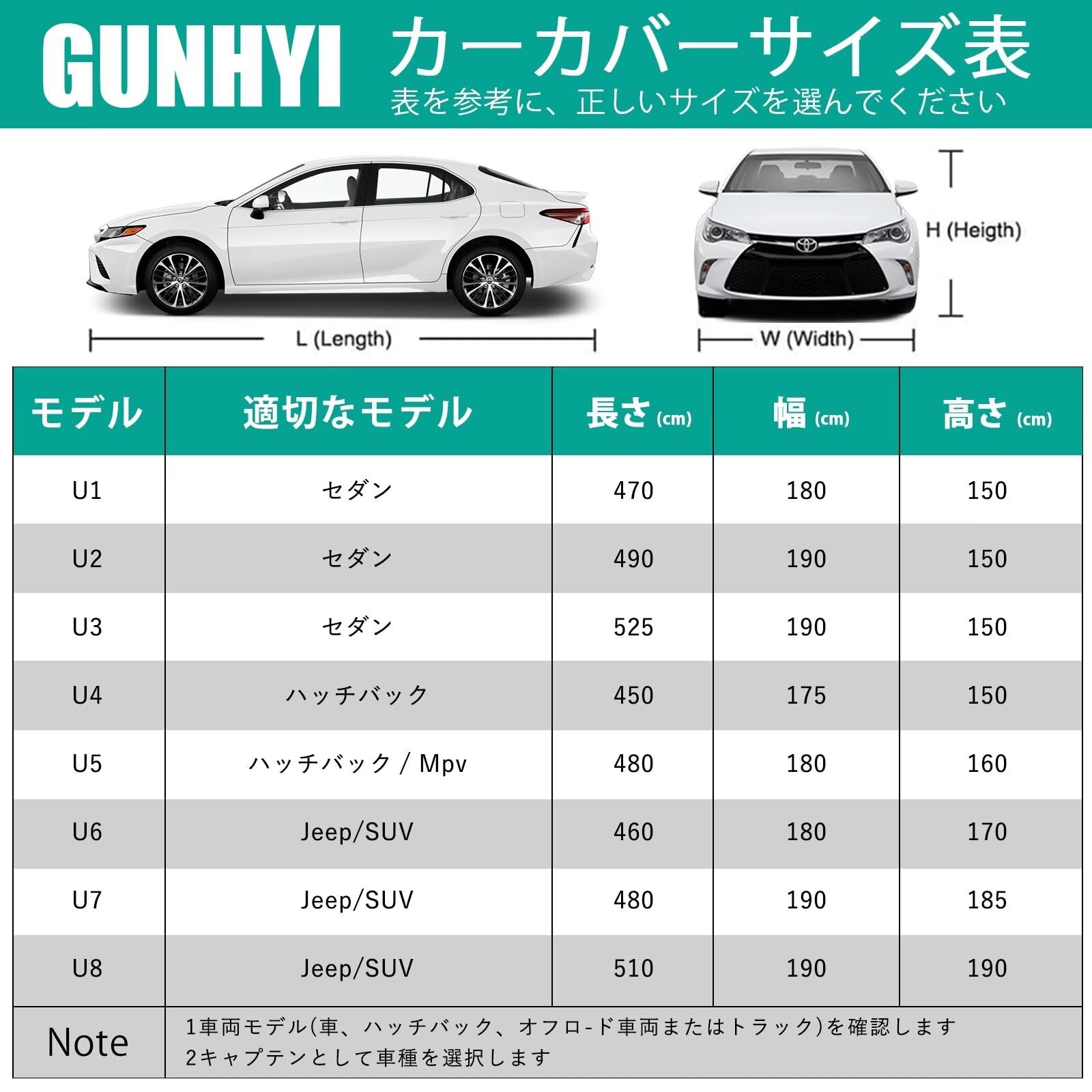 Amazon.co.jp: GUNHYI 自動車ボディカバー 多層防水防雪防塵/UVカット
