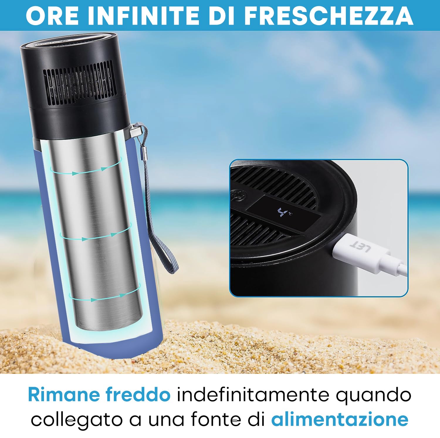 Custodia per insulina elettrica con caricatore USB & Bio Gel van Tilcare – penna herbruikbare Vriesfles, Onbeperkt uur – Grote Capaciteit TSA Goedgekeurde Koeletui – Houdt tot 6 pene diabetiche