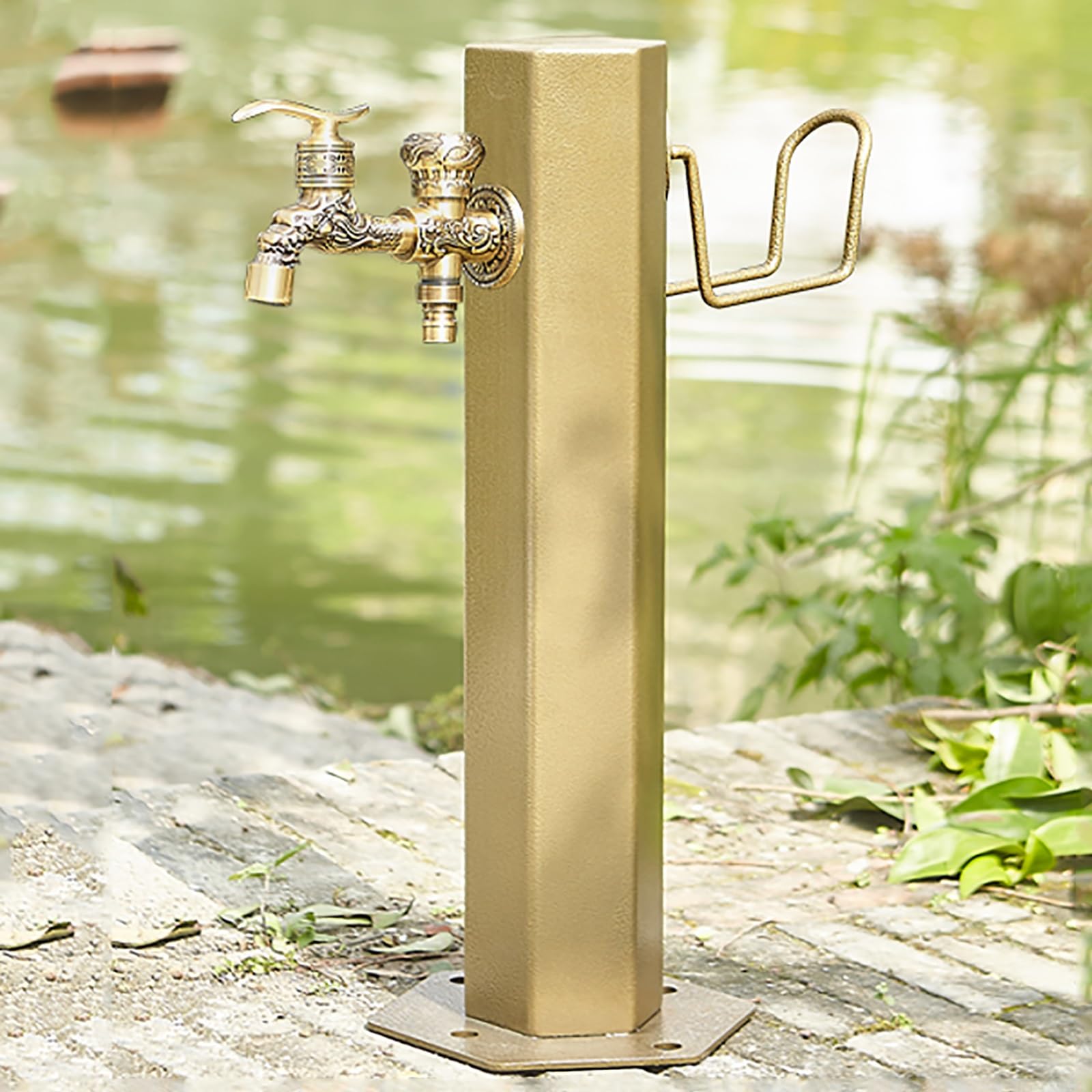 ZYCHSJXA Freeze Proof Outdoor Faucet Frost Free Water Spigot Vertical Garden Hose Bib with Freestanding Stand for Cold Weather Protection and Easy Access
