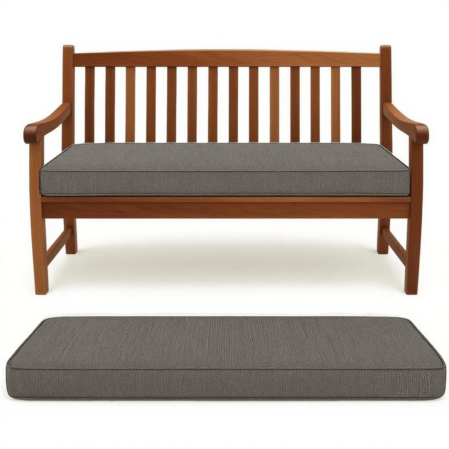 Cuscino per panca da esterno e interno, per giardino, patio o scarpiera, cuscino spesso, 110 x 30 x 5 cm, grigio scuro, ideale per sedie a dondolo, sala da pranzo e mobili con pallet