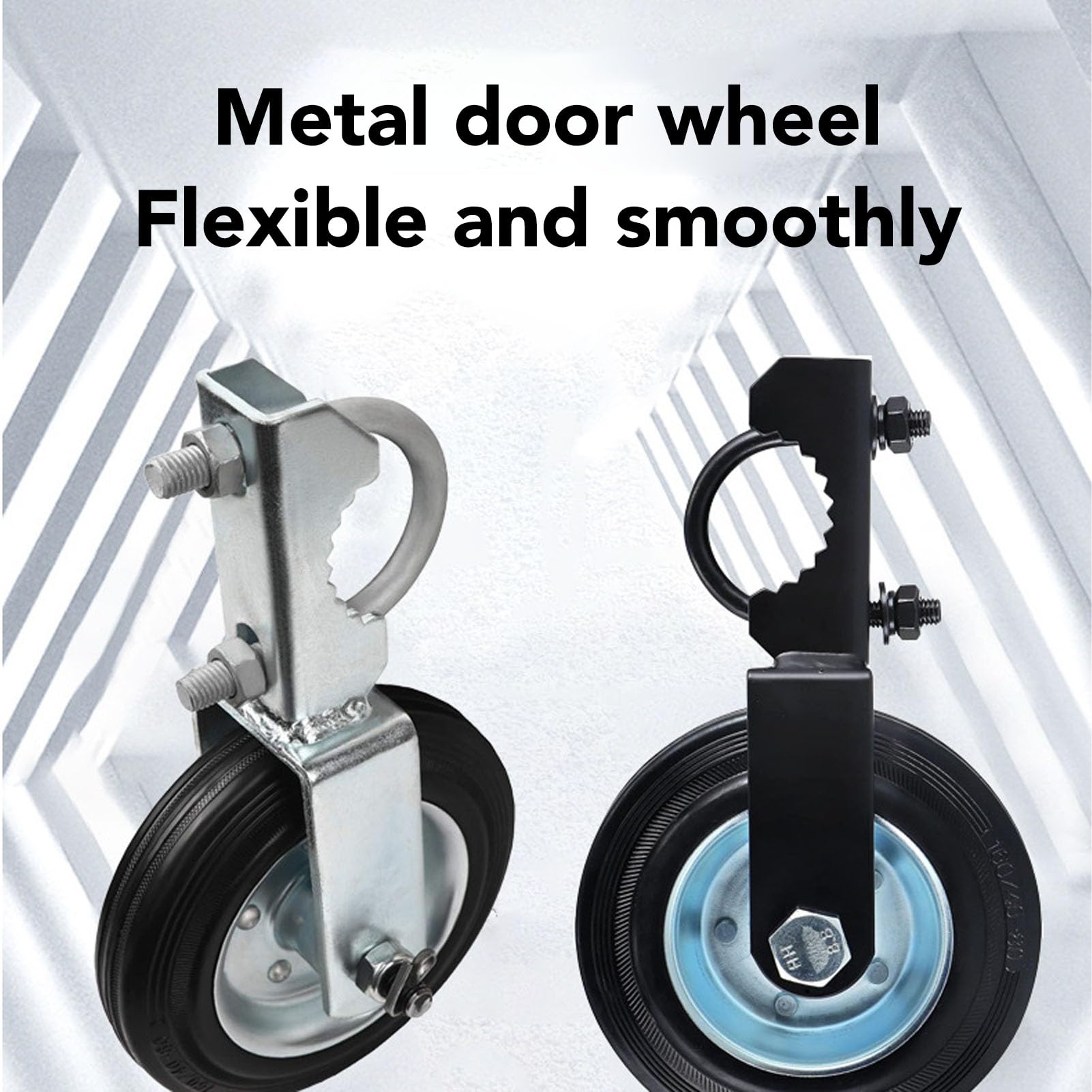 Poortwiel Ondersteunend Zwenkpoortframes Wiel, Poortsteunwiel voor Metalen Buis Poortketting Link Hek, 6 Inch Hek Poortwiel 500 Lbs Lager voor 1 5/8 Inch Tot 2 Inch Ronde