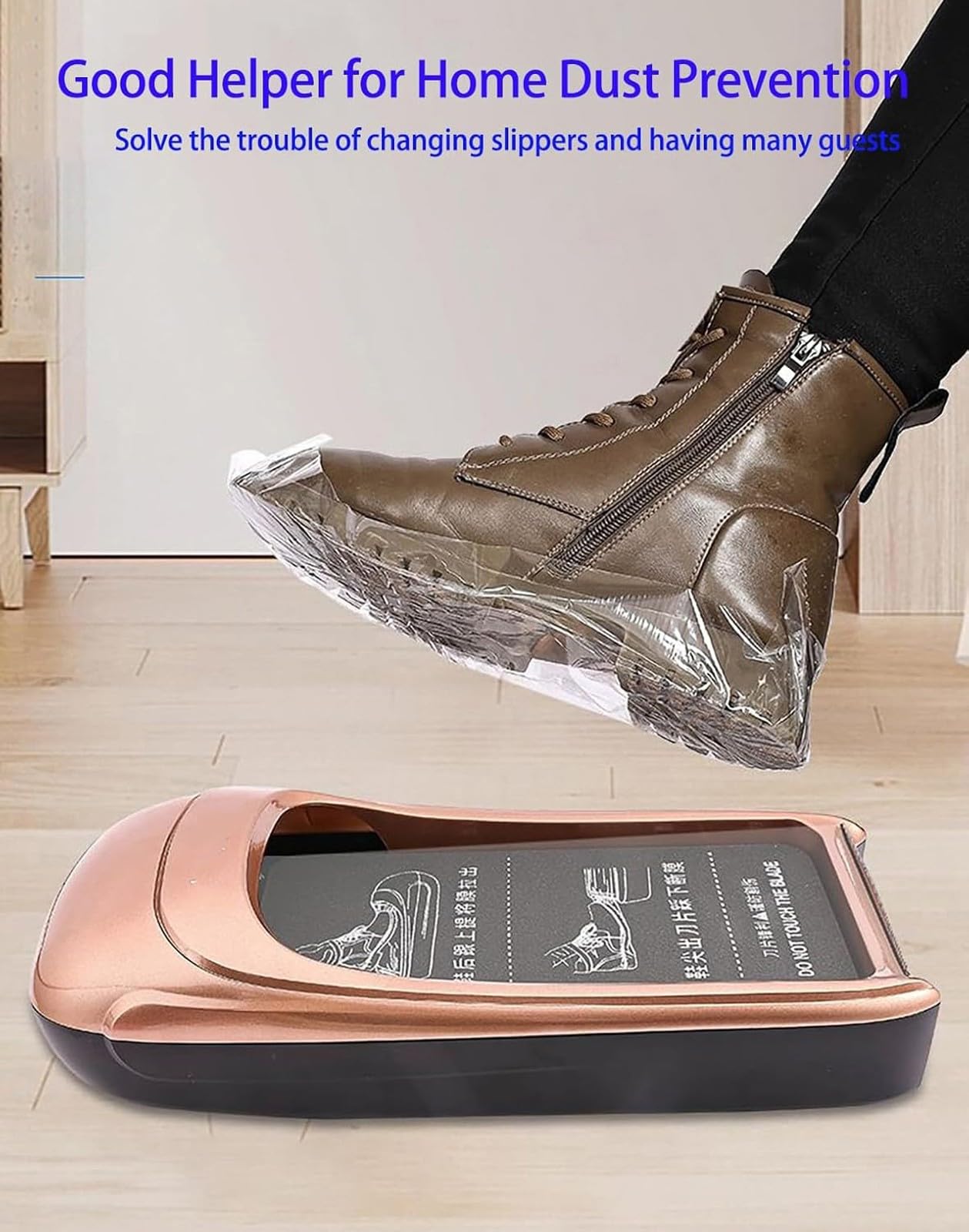 Rollo de PelíCula de Recambio para MáQuina Cubrezapatos, DiáMetro del NúCleo de 7,5 Cm, PelíCula de PE Impermeable Desechable para ProteccióN de Suelos Interiores(B 3Roll*3.5CM+16CM)