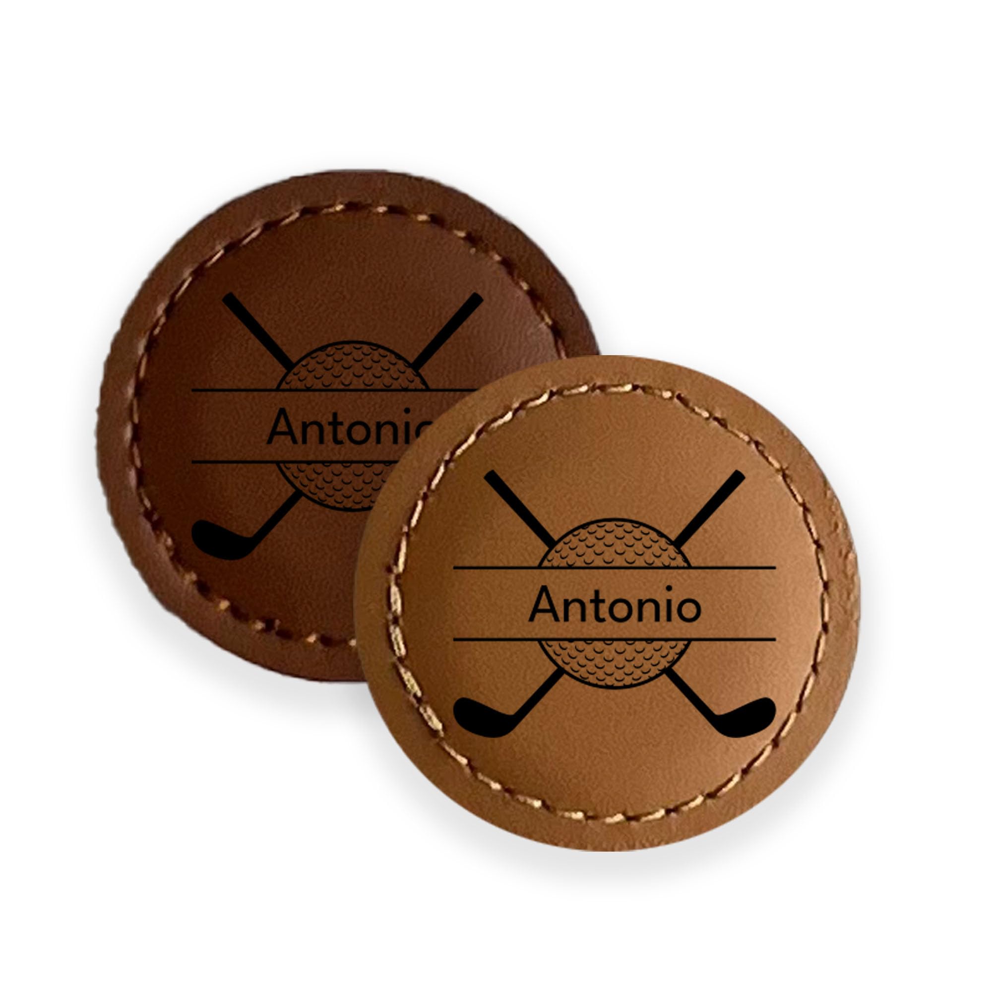Premium Custom Golf Wedding Gift Laser Engraved Magnetic Vegan Leather Golf Ball Marker Golfers Mothers Day Small USA