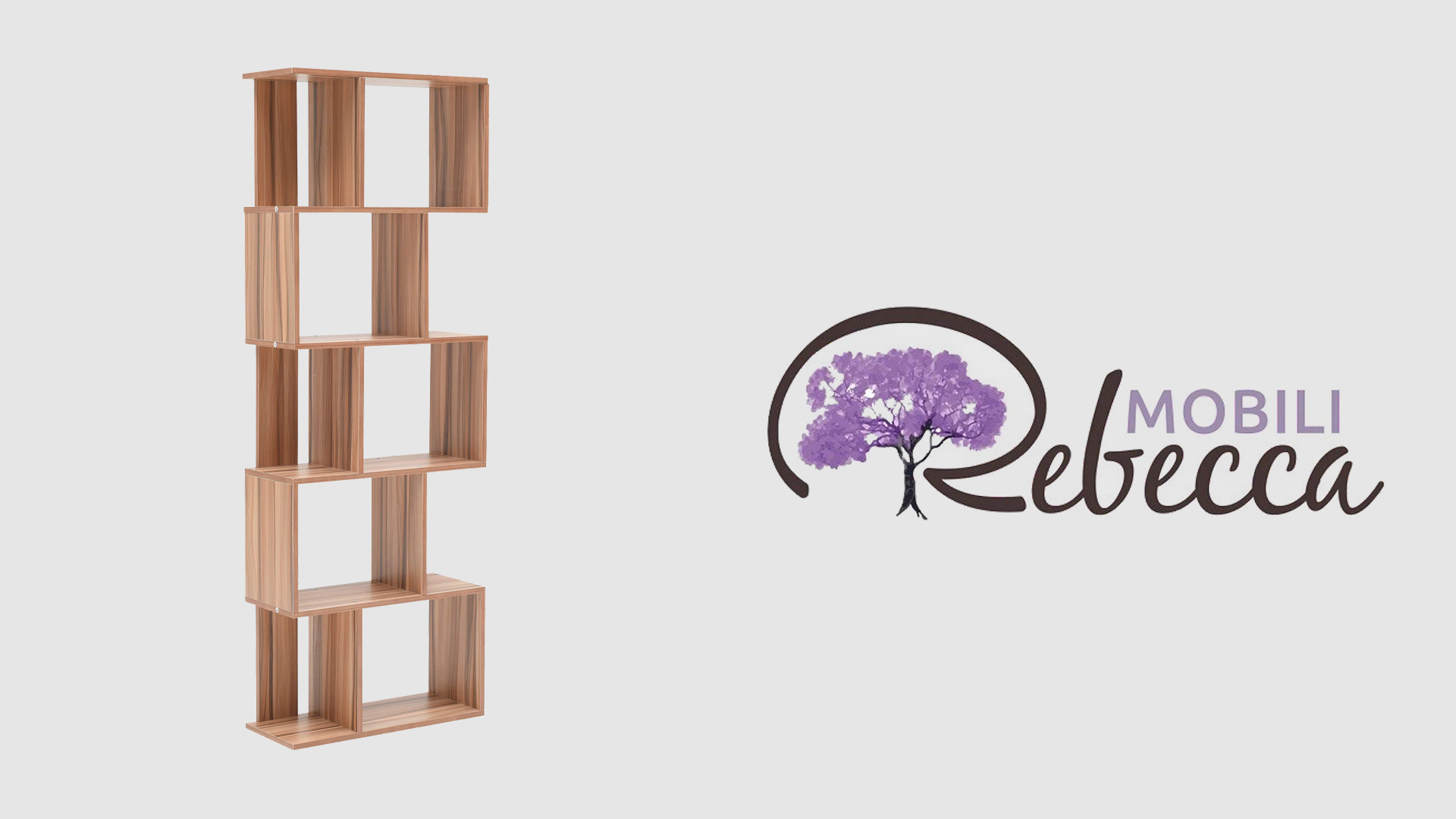 Rebecca Mobili Juego de muebles de pared para salón, color blanco roble, aglomerado, 3 piezas, para salón moderno – Medidas 143,5 x 169 x 26 cm – Art. RE7205
