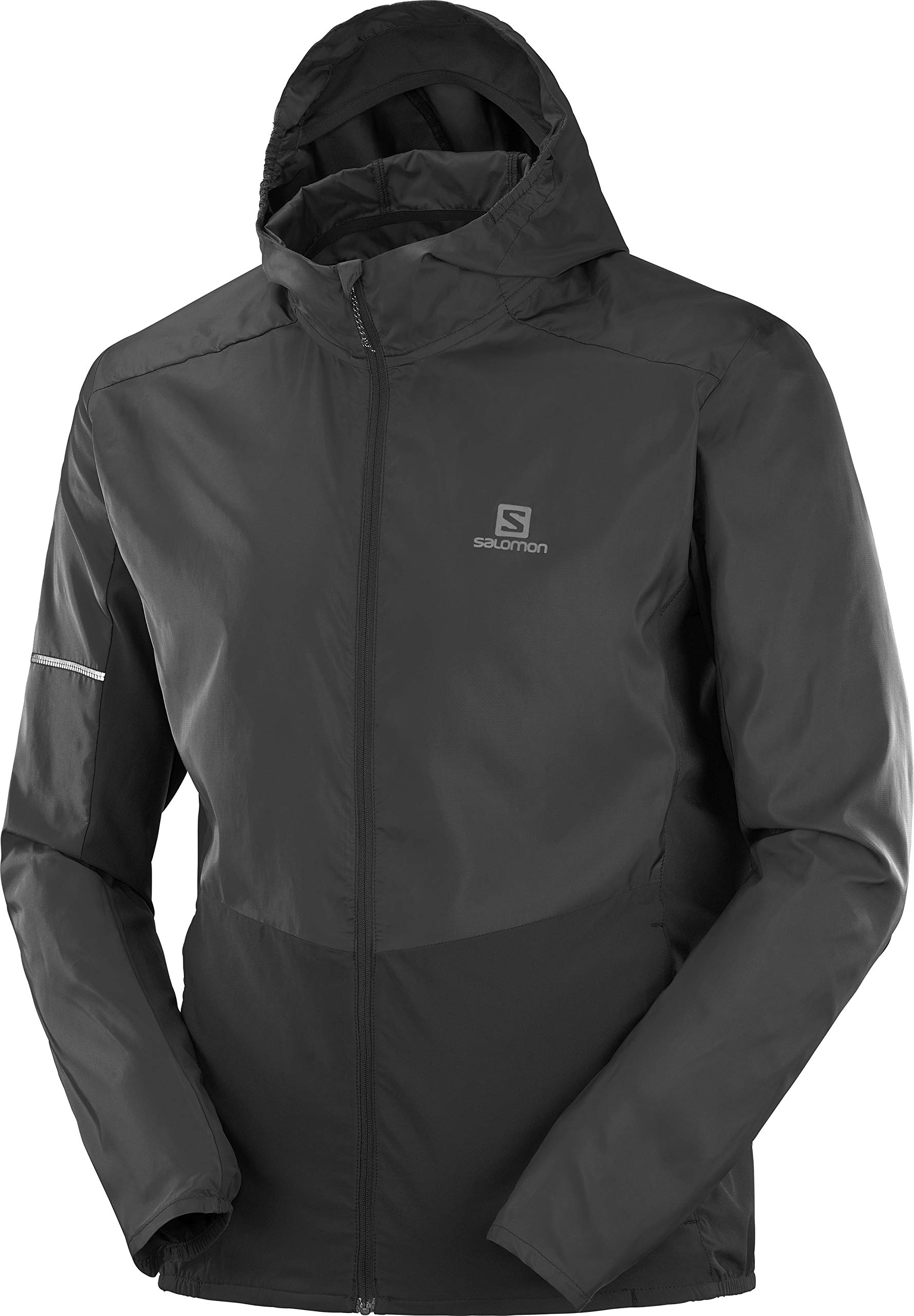 SALOMONAGILE FZ HOODIE M Men's Wind Jacket With Hybrid Technology And Air Vent System For Running