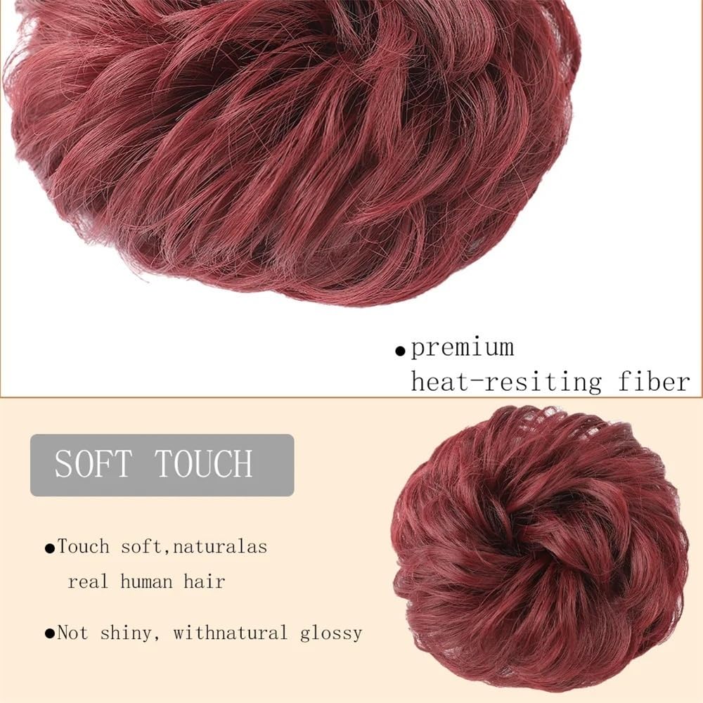 Facile da usare Chignon spettinato, acconciature spesse, extension for capelli sintetici elastici, ondulati e ricci, for coda di cavallo. Accessorio(12)