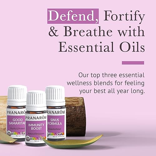 Miniatura 2 de Pranarom - Kit de aceites esenciales S.O.S. Wellness (paquete de 3 de 0.2 onzas líquidas) - Buen samaritano, refuerzo de inmunidad y fórmula sinusal
