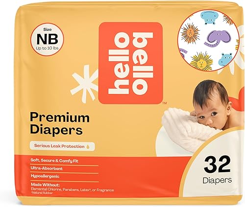 Miniatura 15 de Hello Bello Premium - Pañales para bebé de talla recién nacido, 32 unidades de pañales desechables, extra absorbentes, hipoalergénicos con ajuste