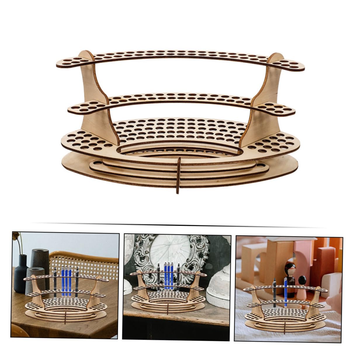 SHINEOFI 3 Sätze Stifthalter Aus Holz Schreintischorganizer Schreibtisch Organiser Stifteschale Schreibtisch-stifte-organizer Aus Holz Stift-schreibtisch-organizer Hölzern 2 Stück * 3