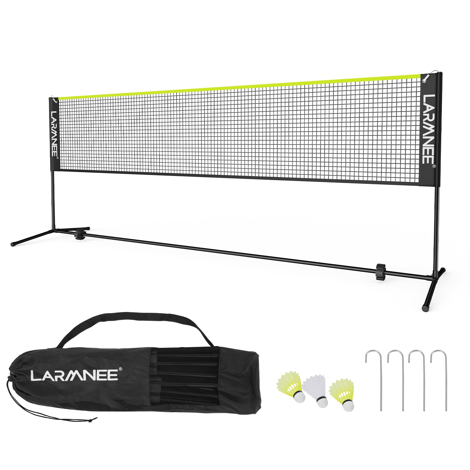 LARMNEE Red de Bádminton, Red de Tenis, Red Deportiva Portátil, Red de Bádminton Plegable, Ajustable en Tres Niveles, Juego de Rede de Entrenamiento para Exteriores Que Incluye Red — view 20