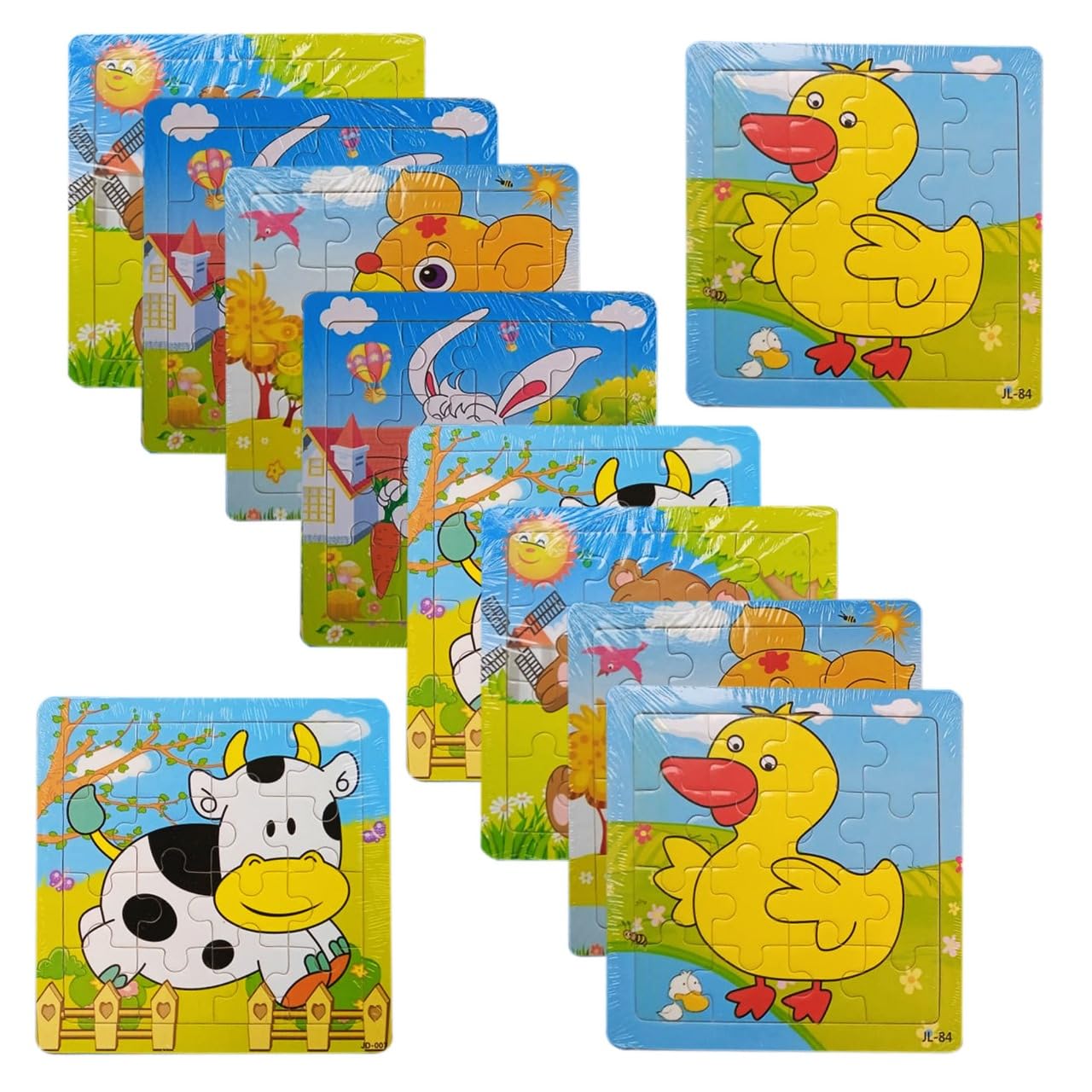 Birthday Popper Wooden Cute Animal Jigsaw Puzzles|Set of 10 | Classic Childrens Educational Game Toy| Birthday Return Gifts for Kids (B0D5D3L317) Amazon Price History, Amazon Price Tracker