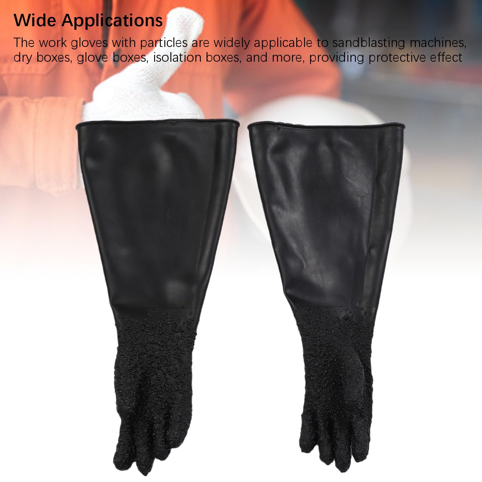 Fafeicy Sandstrahl-, Sandstrahl-Schrankhandschuhe, Strapazierfähiges Latex mit Partikelgriff für Schleifschrank-Isolierungsbox