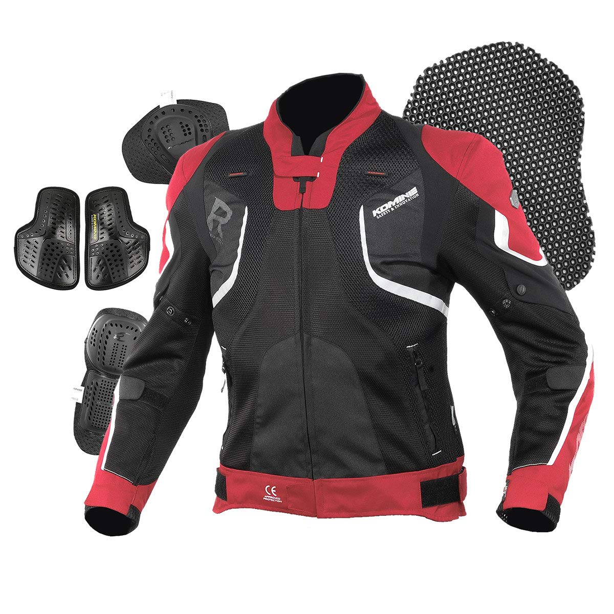 KOMINE メッシュJK0143＋防水JK024 プロテクター付 Amazon | [コミネ] バイク用 Rスペックメッシュジャケット レッド