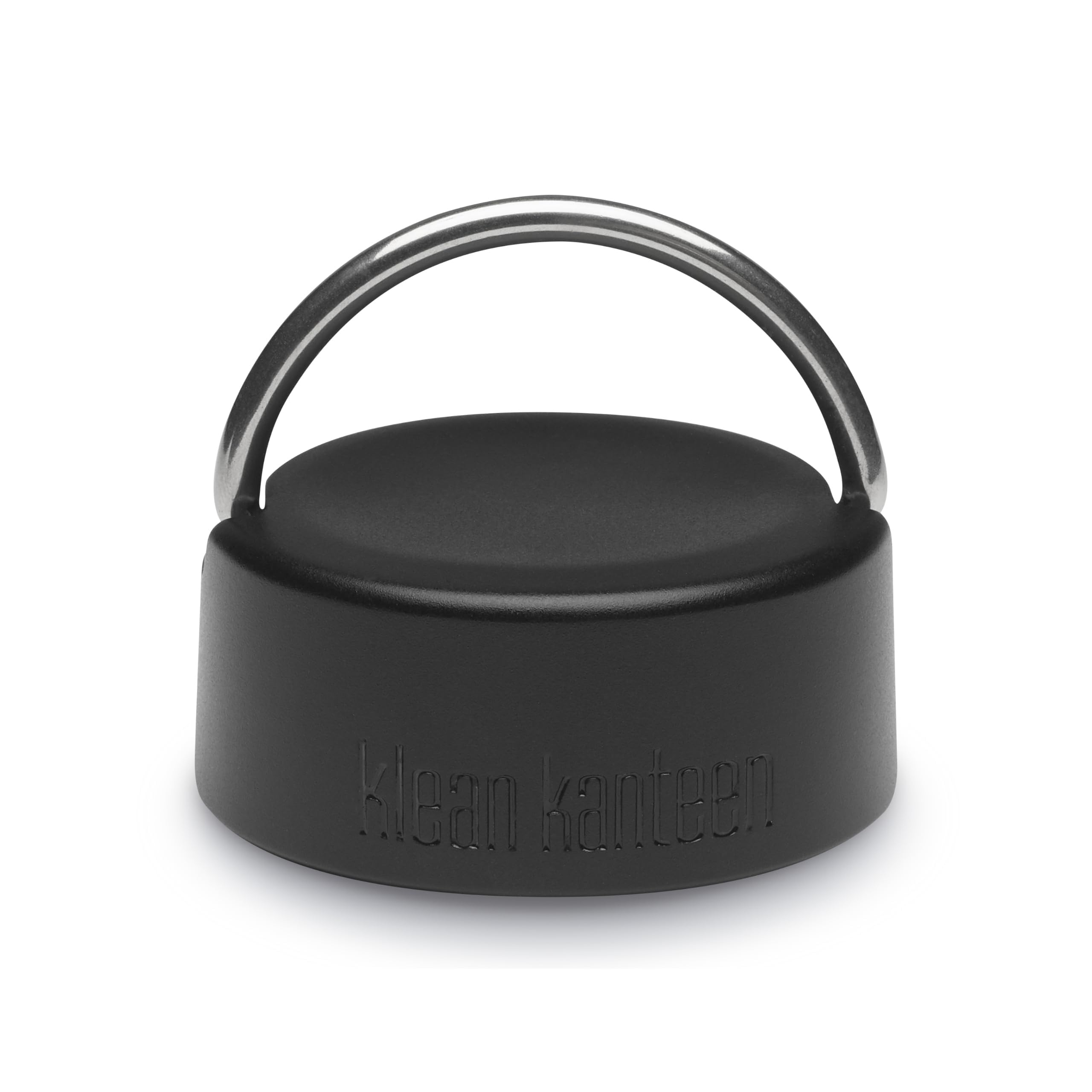 Wide Loop Cap with Bale - Dishwasher Safe, Stainless Steel Bottle Cap - Compatible with Wide Mouth Bottles - Black