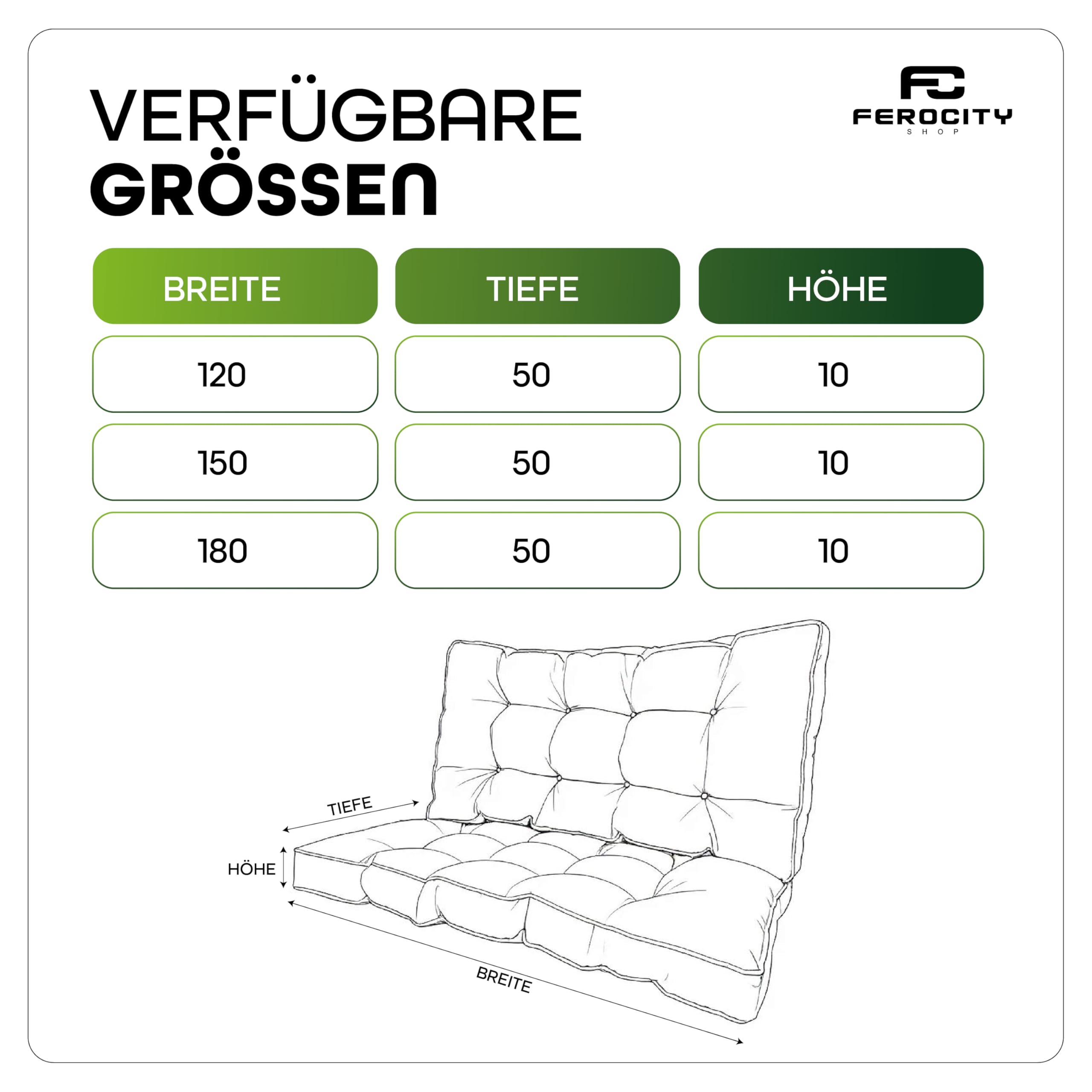 Cojín columpio de jardín 120x50x10 cm - Set de 2 plazas: colchón de asiento y respaldo para columpio con toldo – Outdoor - para sofá y banco de jardín, palé europeo, tumbona – Color: Gris Len [133]