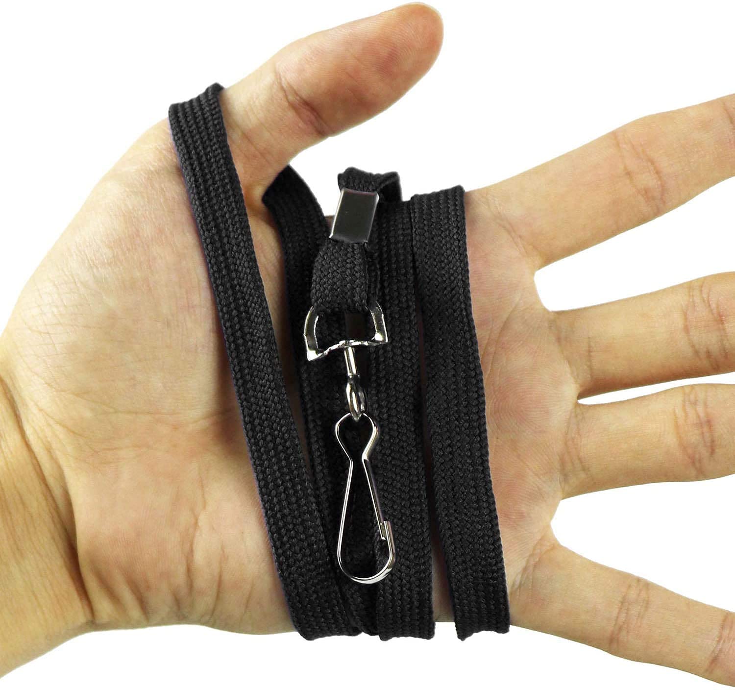 NSSP Transparent I.D. Card Holder Badge with Lanyard (Pack of 10, Black) 2