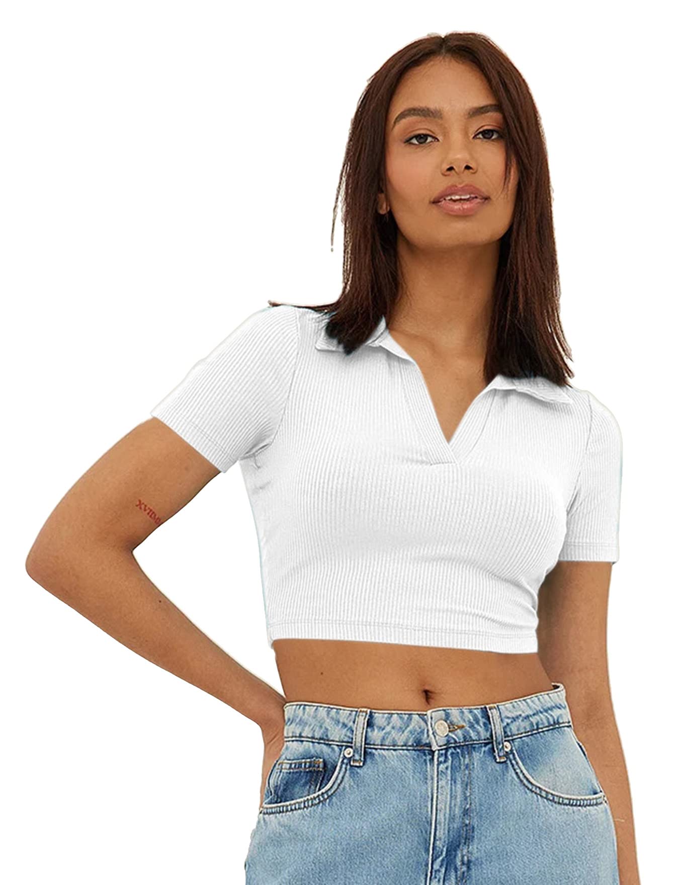 aahwan Women's 100% Cotton Slim Fit Crop Top-picture-27