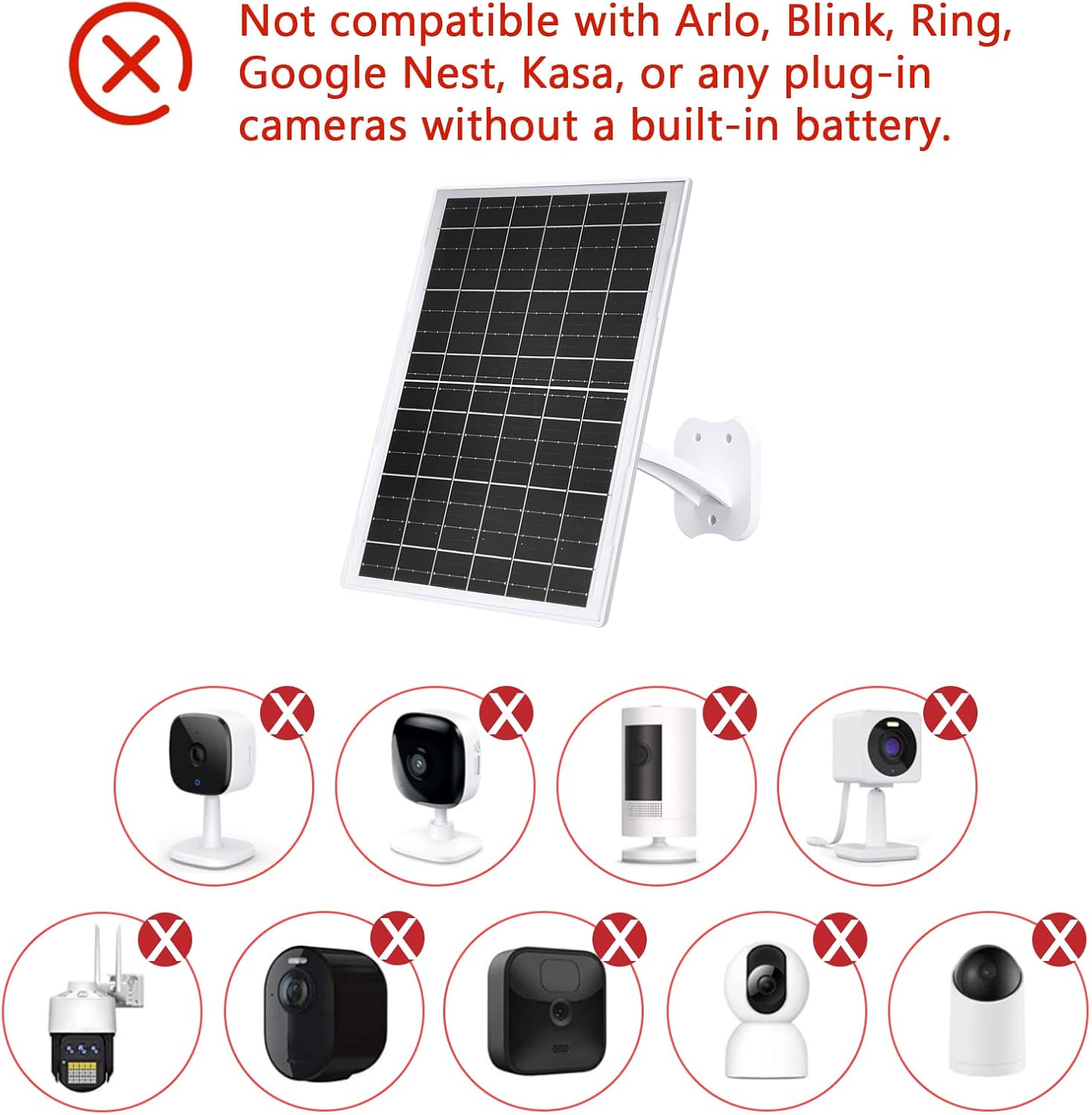 FUTUREZEN 13W Solar Panel for Eufy Camera, 5V USB/USB-C Solar Charger Compatible with Eufycam 2C/2C Pro/2/2 Pro/E20/E40/E, IP66 Waterproof, 360° Adjustable Mount, 7.2ft Charging Cable, 1 Pack