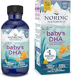 Nordic Naturals DHA infantil, Sem sabor - 1050 mg Omega-3 + 300 IU Vitamina D3- 60ml - Não -GMO - 12 porções