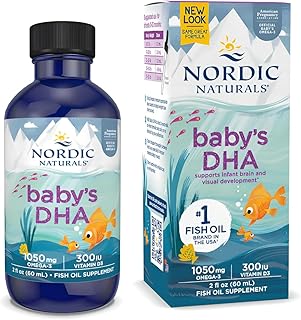 Baby's DHA Liquid - Omegas From Arctic Cod Liver Oil Support Brain, Vision And Healthy Development, With Vitamin A and Vitamin D3, Safe and Effective for Babies, 2 Ounce