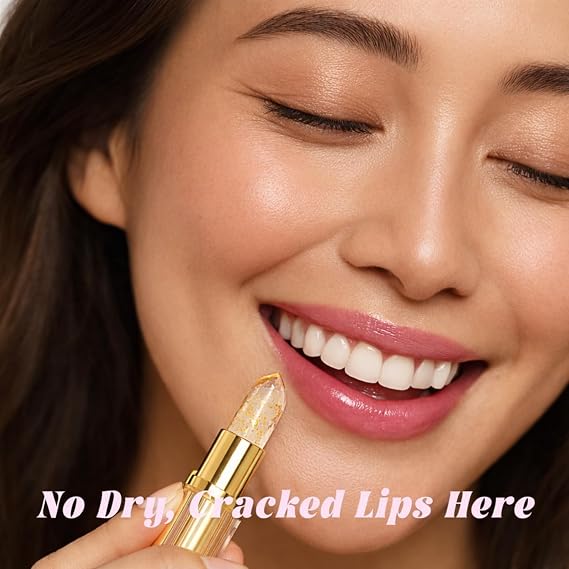 2Pcs Colour Changing Lipstick,PH Adjusting Lipstick with Gold Foil,Transfer Proof, Long Lasting, Moisturizing Lip Balm, Glossy Shine, 24H Hydrating, Temperature Sensitive Lipsticks for Women