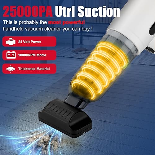 Miniatura 2 de Aspiradora de coche de alta potencia con batería de 4000 mAh, 25000 PA, potente aspirador y succión 2 en 1, la mejor aspiradora inalámbrica,