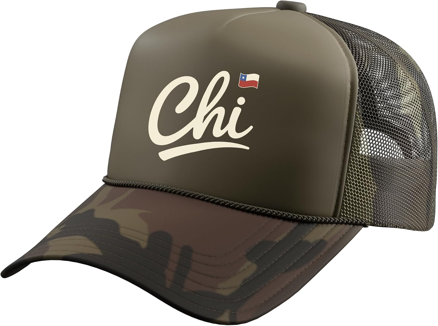Chile Vintage Script Fan Trucker Hat with Adjustable Mesh Back