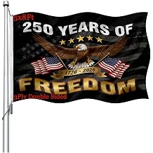 250 Anniversary USA Flag Double Sided 3 Ply 5x8 250th American Anniversary Flag Outdoor Heavy Duty 1776-2026 250 Years of Freedom Flag Banners for Outside with 2 Brass Grommets 4 Rows