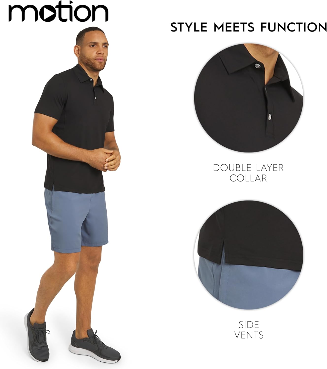 Motion Men's Slim Fit Active Performance and Everyday Super Soft Stretchable Polo Shirt (S-XL) - Image 7
