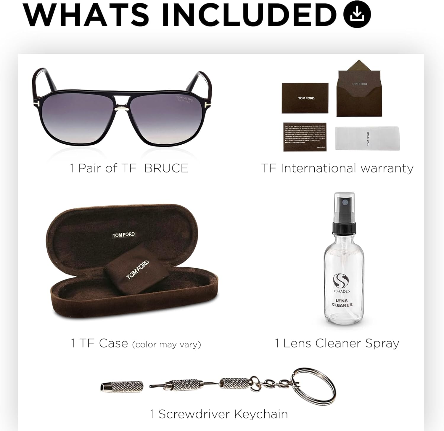 Tom Ford FT1026 BRUCE Navigator Shape Sunglasses + Bundle With eSHADES Eyewear Cleaning Kit - Image 2