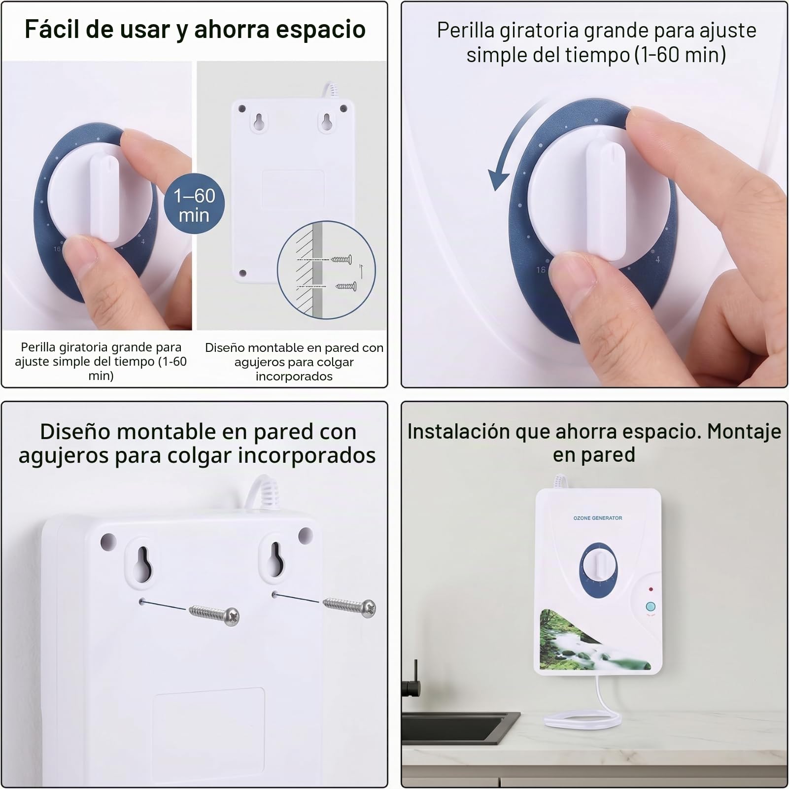 Generador de Ozono Digital con Temporizador, Máquina Purificadora de Agua y Aire O3, Esterilizador para Desinfección de Agua y Oxígeno