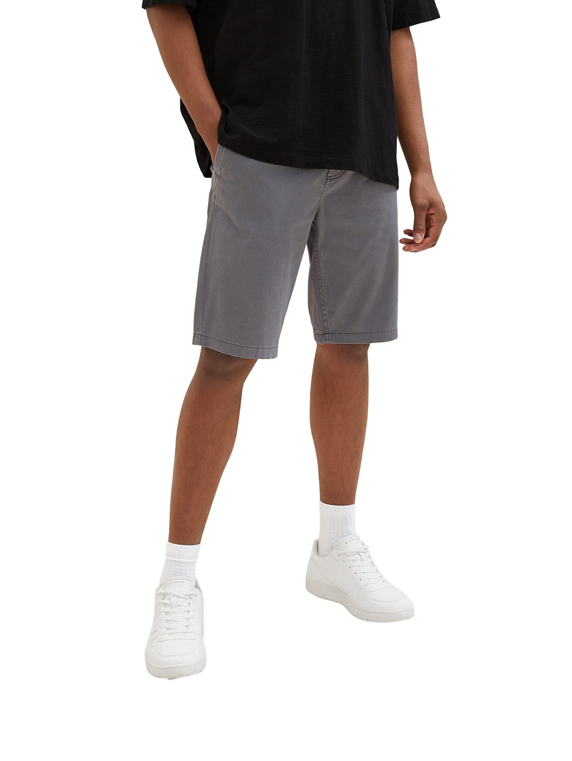 TOM TAILOR Men's Bermuda Shorts 1035038, 31267 - Grey Diamond Structure, 30