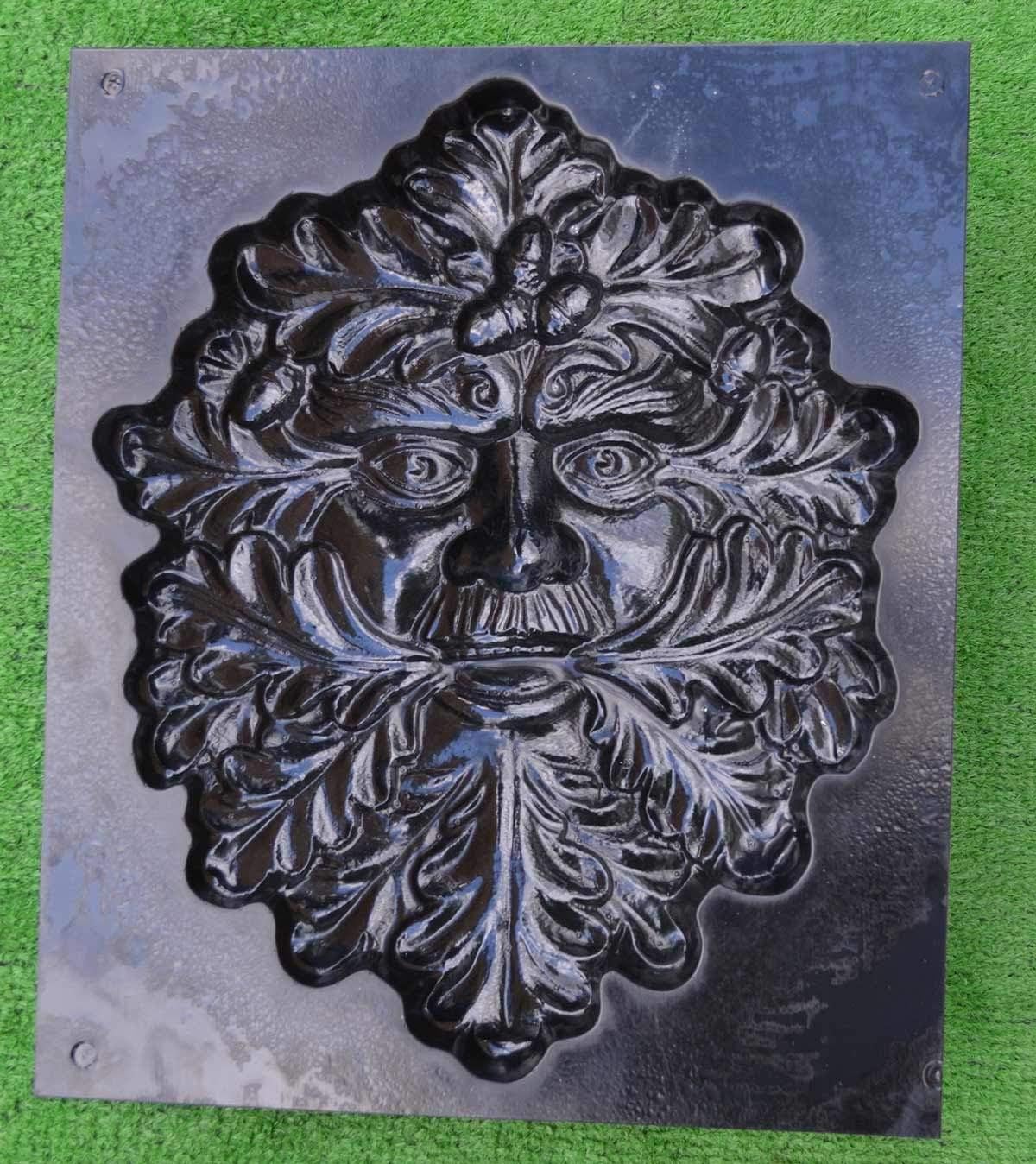 Mold Sculpture DIY Green Man FACE Plaque Old Man Modern Art Tree Wood Spirit Faces Greenman (D29)