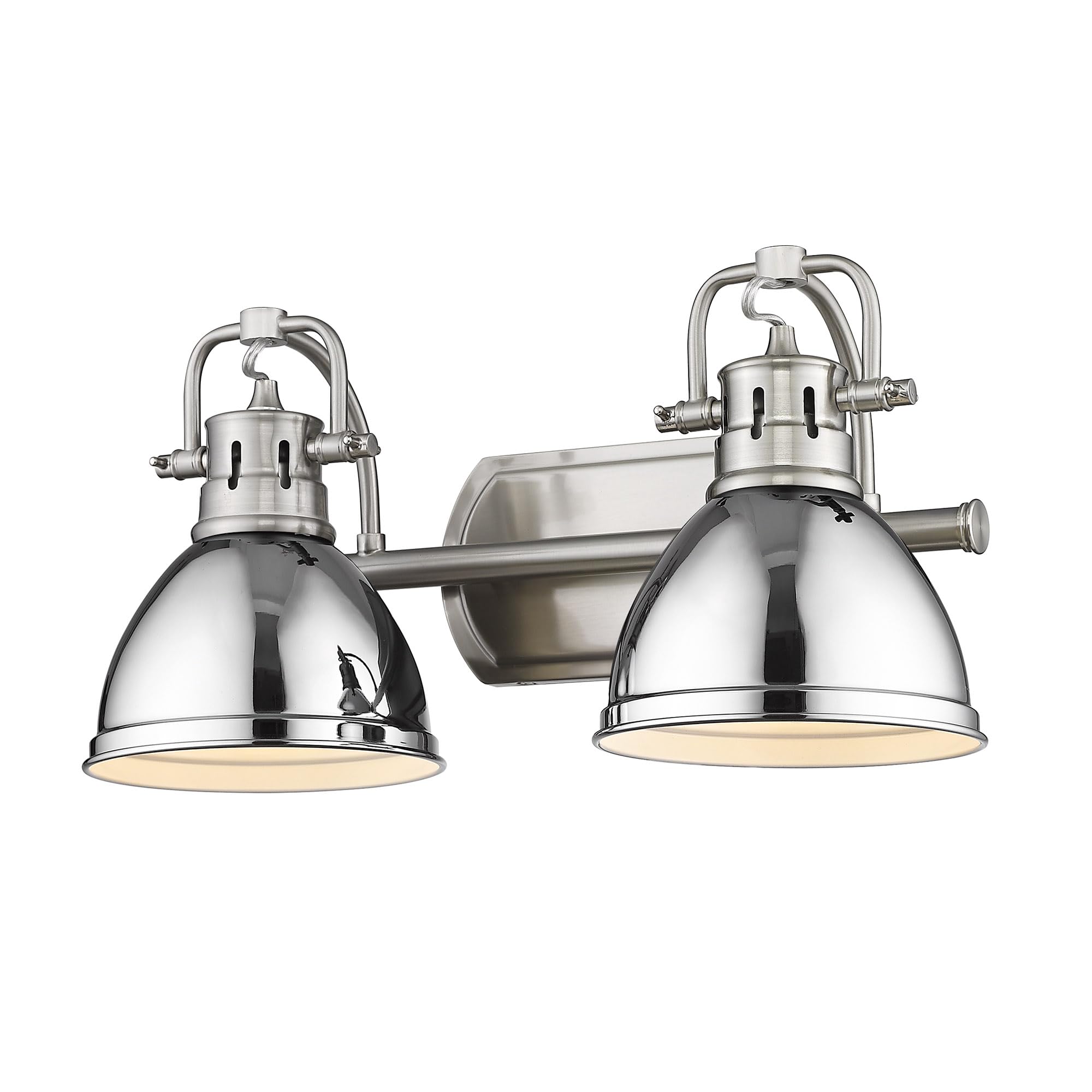 Duncan 16 1/2" Wide Pewter and Chrome 2-Light Bath Light