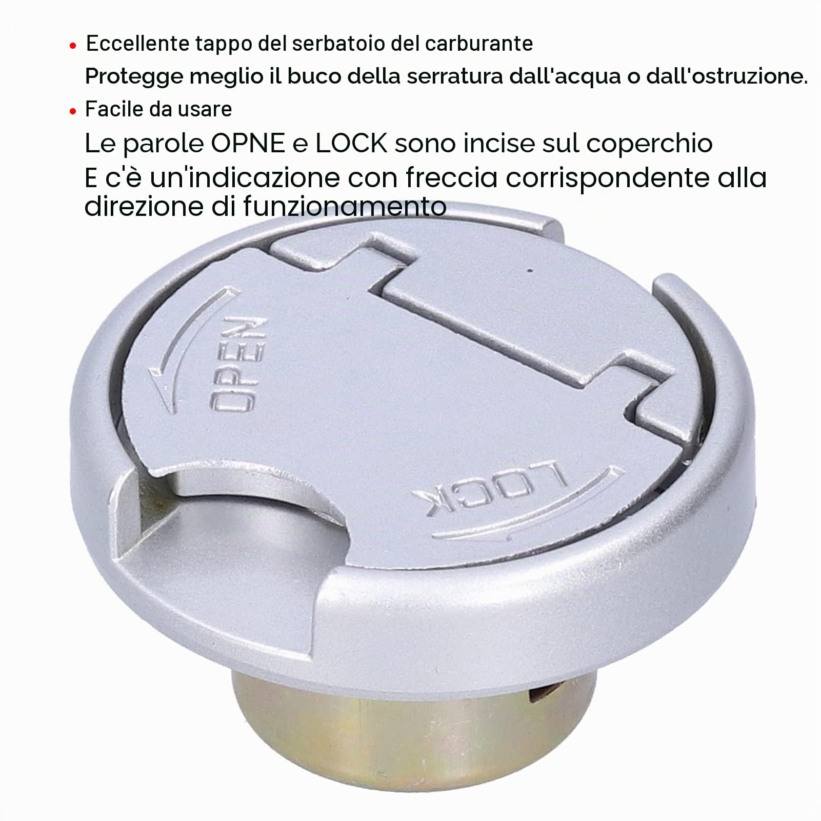 KIMISS Tappo del Serbatoio del Carburante, Tappo del Serbatoio del Gas con Chiavi Parti in Acciaio Inossidabile Universale per Scooter Moto