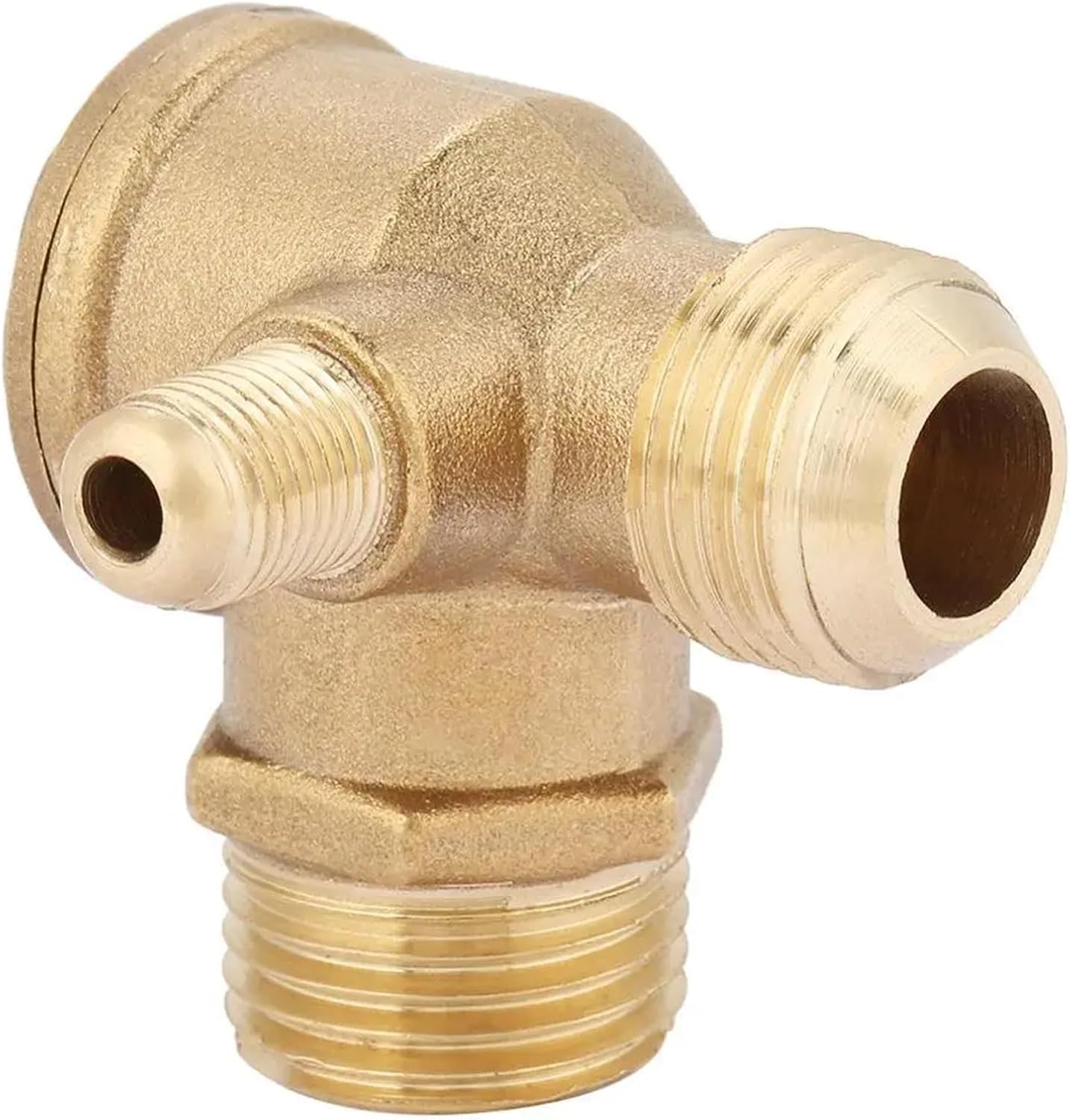 1Pcs 3 Port Brass Male Threaded Check Valve Connector Tool for Air Compressor