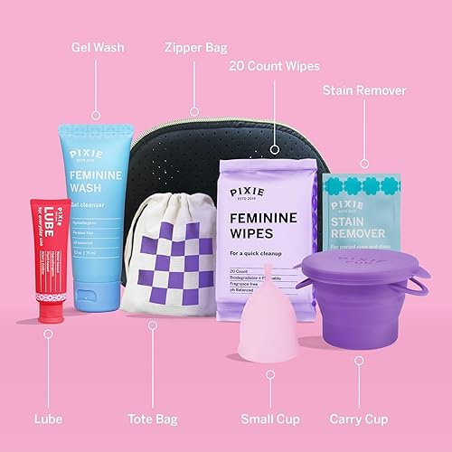 Miniatura 2 de Kit de copa menstrual para adolescentes, el mejor kit de inicio de taza para el primer período, lavado, 20 toallitas, lubricante, taza de transporte