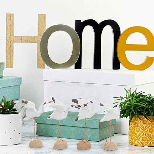 Miniatura 4 de 4 piezas de estatua de grúa en miniatura de cerámica, figuras de pájaros, esculturas de grúa, modelo de grúa, estatua de pájaros falsos, decoración