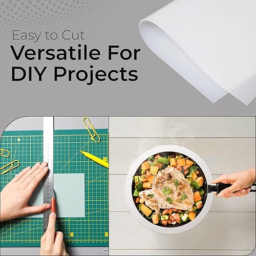 Miniatura 5 de Hoja de silicona translúcida, hoja de goma de durómetro 50A, silicona semitransparente, resistente -80 a 450 F, mantel individual de silicona de