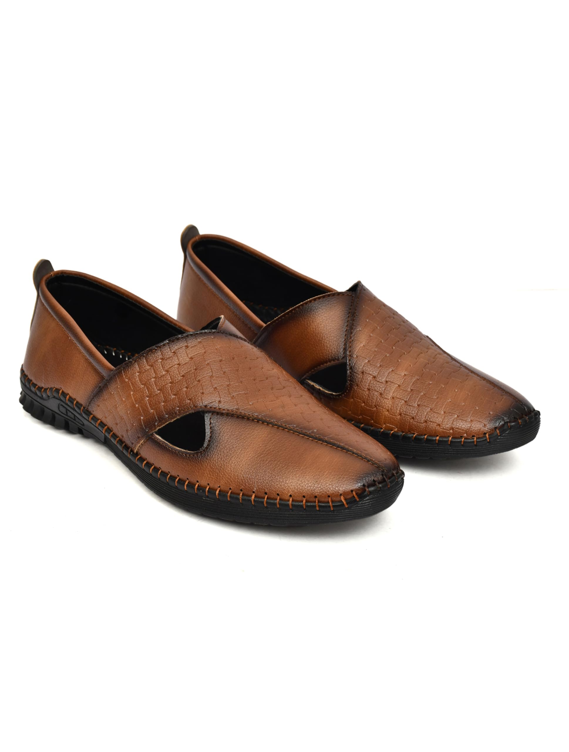 Mens Black Slip On Loafers Casual Comfort Shoes Lightweight Soft Synthetic Upper | Flexible Sole Walking Flats for Men-image-38