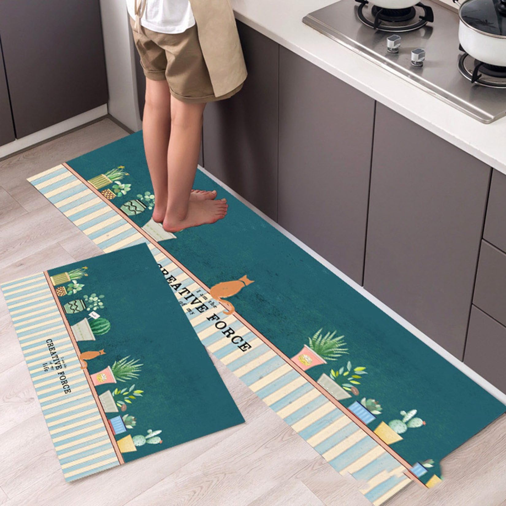 Amazon｜キッチンマット ロング QYSC-160 45*75+45*150cm