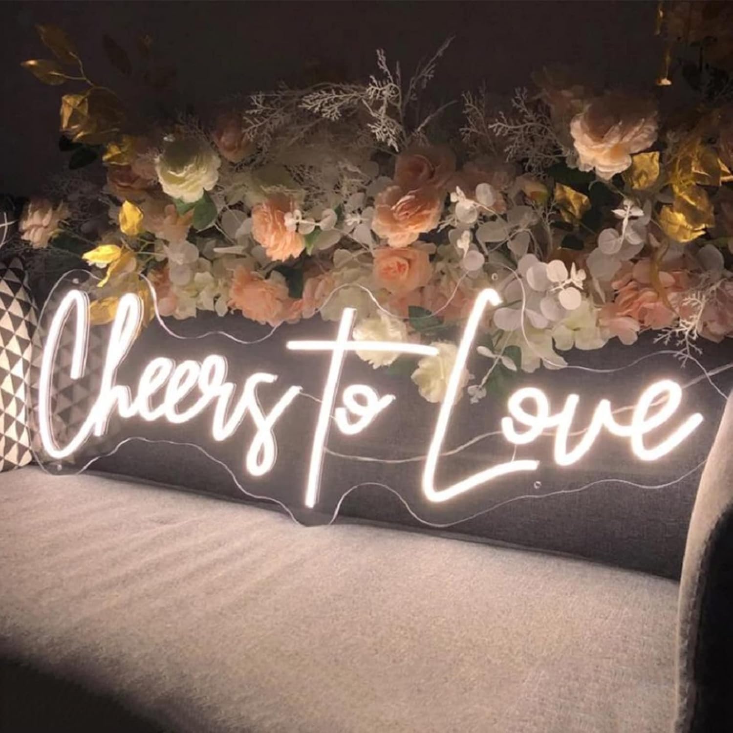 WaiDXn Custom LED Neon, Wedding Home Party Decoration White, Wall Mounted Acrylic Luminous Illuminated Glowing Sign, 50x17cm