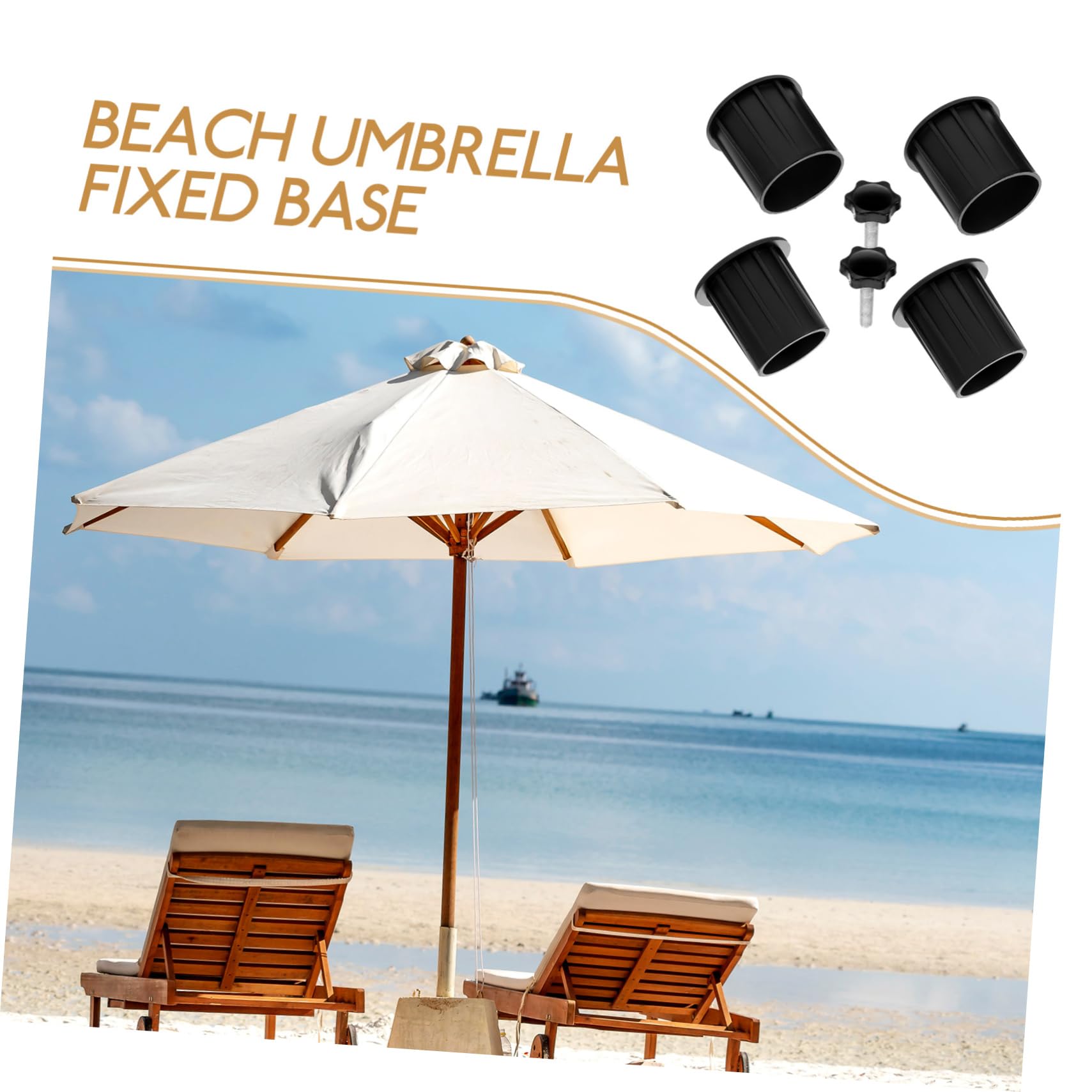 SUPVOX 5 Set Accessori Base ombrellone Base per ombrelloni portaombrellone piovere Ancora Spina dell'ombrello Tappo ad Anello per Foro per ombrellone da Patio Ferro da Stiro Black