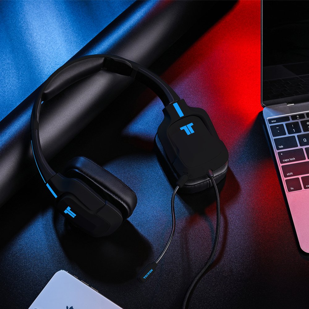 Tritton Kunai+ Casque Gaming PC avec Micro Compatible PS5, PS4, Xbox Series, Nintendo Switch - Haut Parleur 40mm - Casque Gamer Filaire avec Microphone Ajustable Omnidirectionnel et télécommande, Noir
